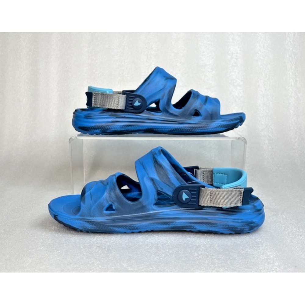 Rugged Shark Adventure Trail Blue Sandals Floatable Washable Boys Size 2 NEW - Picture 7 of 16